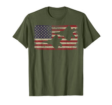 Load image into Gallery viewer, F22 Raptor Stealth Fighter Plane T-shirt Gift USA Flag
