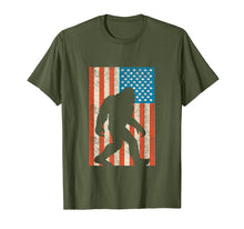 Load image into Gallery viewer, Bigfoot Sasquatch I Believe Tshirt with USA Distressed Flag
