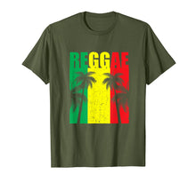 Load image into Gallery viewer, Reggae Flag Jamaican Vacation T-Shirt Gift with Palm Trees
