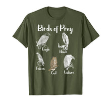 Load image into Gallery viewer, Birds of Prey Eagle Hawk Falcon Owl Vulture t-shirt
