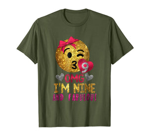 9th Birthday Shirt For Girls - OMG! I'm Nine and Fabulous