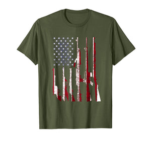 Gun 4th of July American T-shirt USA Pride Flag Funny Gift
