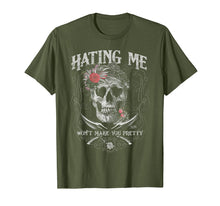 Load image into Gallery viewer, Hating Me Won't Make You Pretty Skull Tshirt
