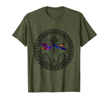Load image into Gallery viewer, Dragonfly Mystical Multicolor Spiritual Mandala - T-Shirt
