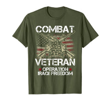 Load image into Gallery viewer, Combat Veteran T Shirt Iraqi Freedom Military USA Flag Gift
