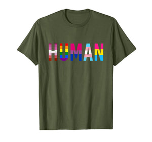 HUMAN LGBT Flag Gay Pride Month Transgender Rainbow Lesbian T-Shirt-1236131