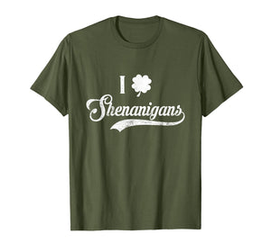 Happy St.Patrick's Day - I Love Shenanigans With Shamrock T-Shirt-2646849