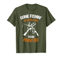 Load image into Gallery viewer, Gone fish be back soon to go hunting T-Shirt-256790
