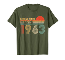 Load image into Gallery viewer, 57th Birthday Gift 57 Years Old Legend Since March 1963 T-Shirt-943446
