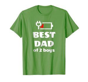 Mens Fathers Day T-Shirt Gift For Dad of 2 Boys From Wife Or Son