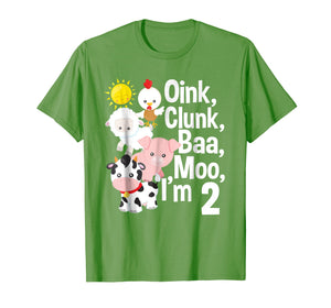 Farm Animals Sounds 2 Year Old 2nd Birthday Party T-Shirt