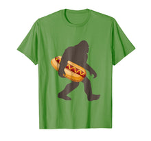 Load image into Gallery viewer, Bigfoot Carrying hotdog T Shirt, Funny Sasquatch Gift
