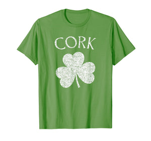 Cork Ireland T Shirt - Shamrock Distressed Print