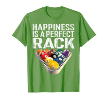 Load image into Gallery viewer, Funny Pool TShirt: Happiness Is A Perfect Rack Billiards Tee
