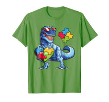 Load image into Gallery viewer, Dinosaur Puzzle Piece T shirt Autism Awareness Boys Kids Men
