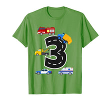 Load image into Gallery viewer, 3rd Birthday Boys Fire Truck Police Car T-Shirt 3 Year Old
