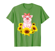 Load image into Gallery viewer, Cute Pig And Sunflower T-shirt
