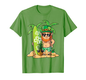 Leprechaun Hawaiian Surfing T Shirt St Patricks Day Hawaii
