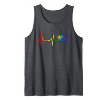 Load image into Gallery viewer, LGBT Rainbow Heartbeat T shirt Gay and Lesbian Pride month Tank Top
