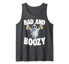 Load image into Gallery viewer, Bad And Boozy Drinking Ghost Funny Halloween Scary Gift Tank Top
