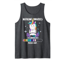 Load image into Gallery viewer, Installing Muscles Please Wait Shirt - Funny Unicorn Fitness Tank Top
