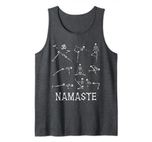 Load image into Gallery viewer, Funny Halloween Namaste Skeletons Yoga, Namaste Om Halloween Tank Top
