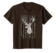Load image into Gallery viewer, Camouflage American Flag Deer Hunting T-shirt
