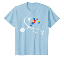 Load image into Gallery viewer, Funny Nurse Autism Puzzle Stethoscope Heart Tshirt
