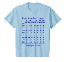 Load image into Gallery viewer, Latin Noun Declension Chart T-Shirt for Classical Education
