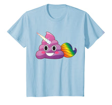 Load image into Gallery viewer, Cute Magical Unicorn Poop Emoji with Rainbow Tail T-Shirt
