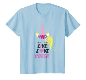 Live Love Cheer Unicorn Cheerleader T-Shirt