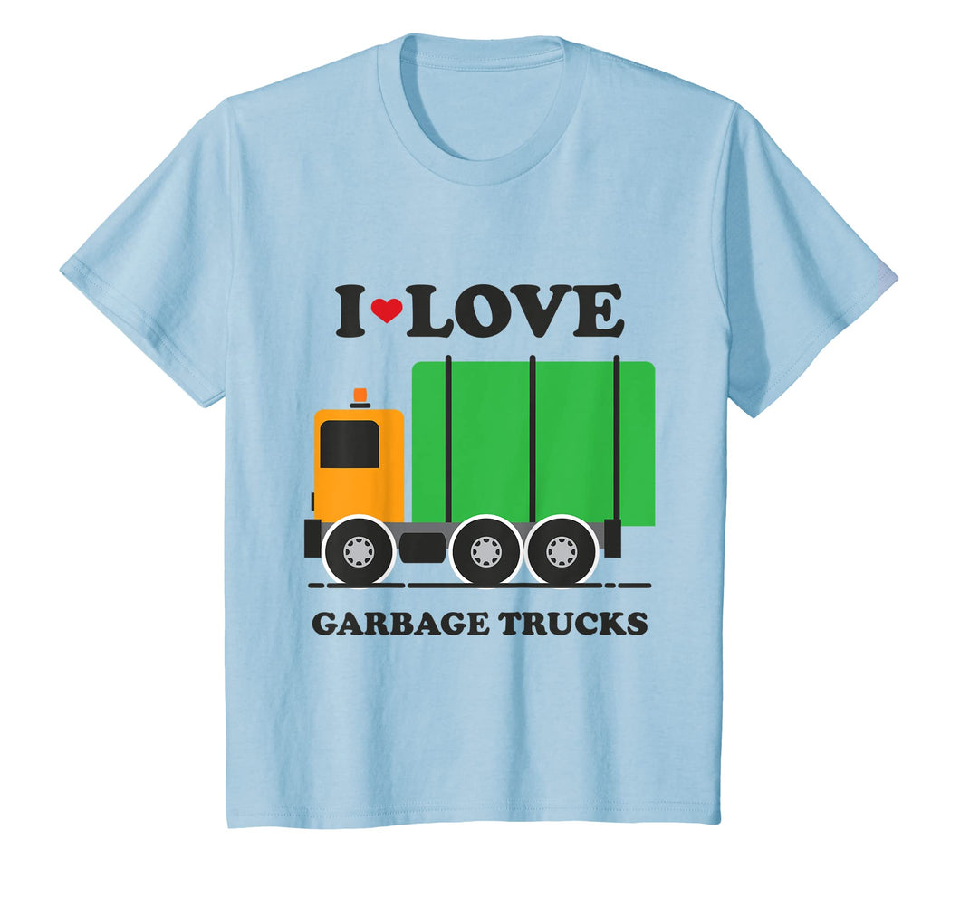 I Heart Love Garbage Trucks Shirt | Little Boys Kids T-Shirt