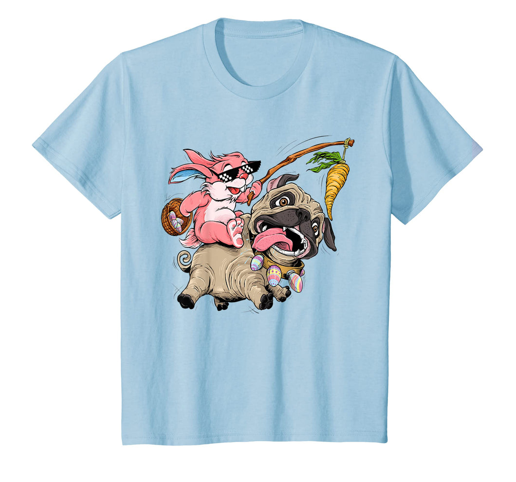 Funny Easter Bunny Pug T Shirt for Boys Girls Toddlers Kids