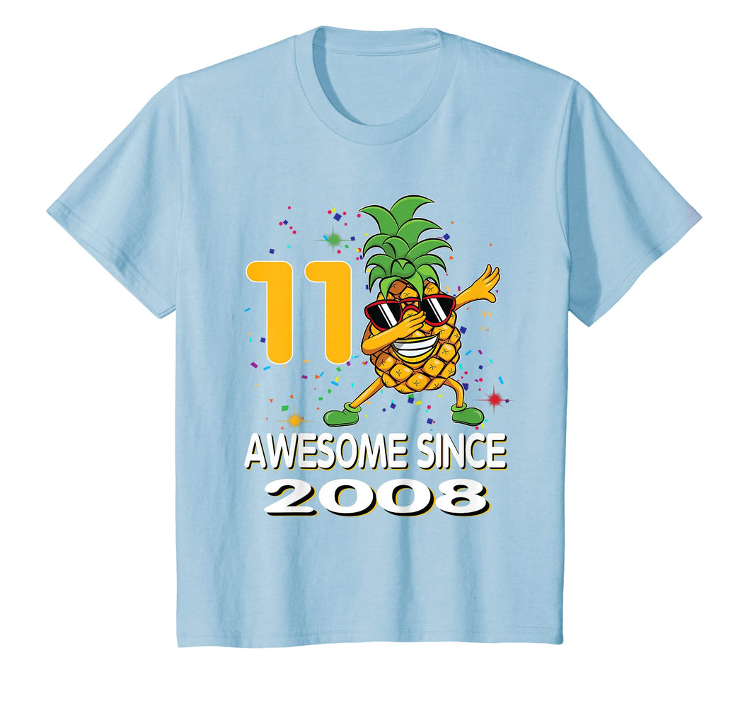 Kids 11 Years Old 11th Birthday Pineapple Dabbing T Shirt Gift