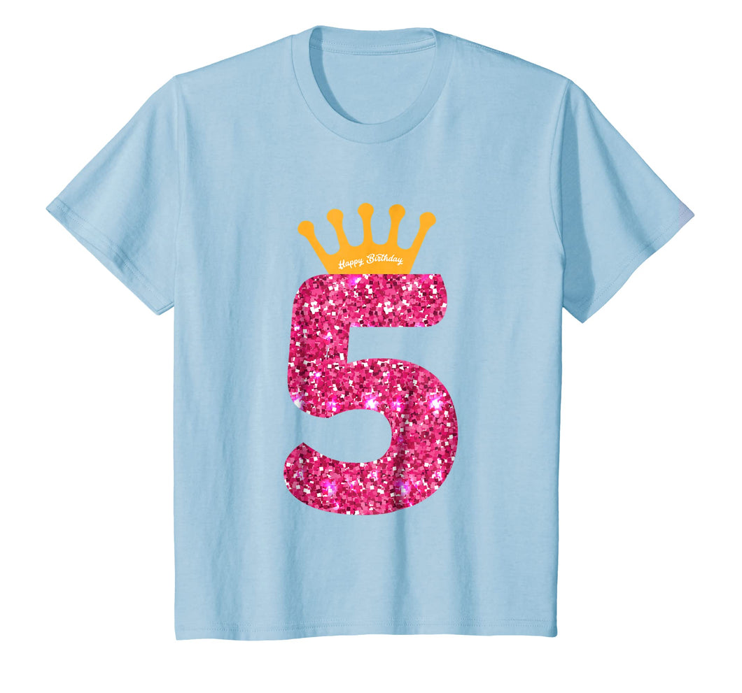 Happy Birthday Shirt, Girls 5th Party 5 Years Old Bday