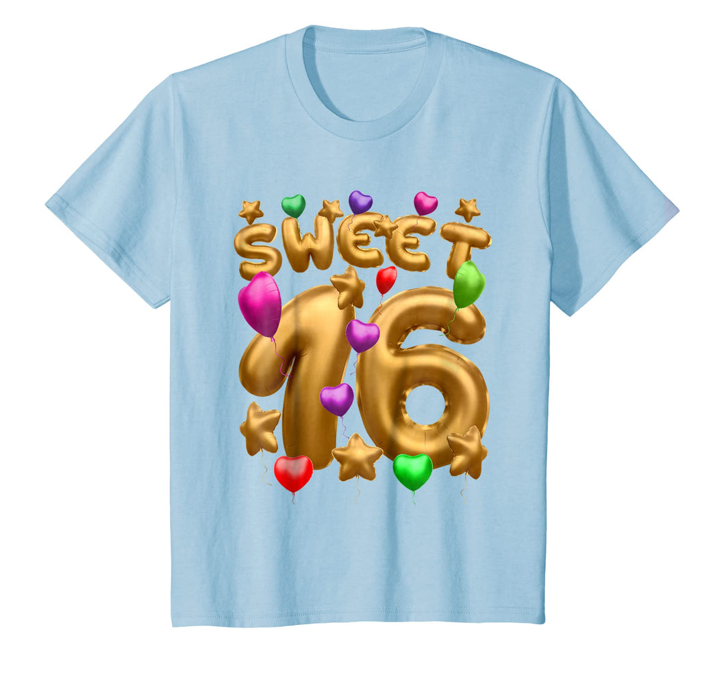 Sweet 16 Sixteen Birthday Gift Balloons Shirt Girl Daughter