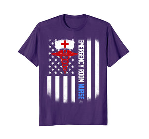 emergency room Nurse Shirt US Flag