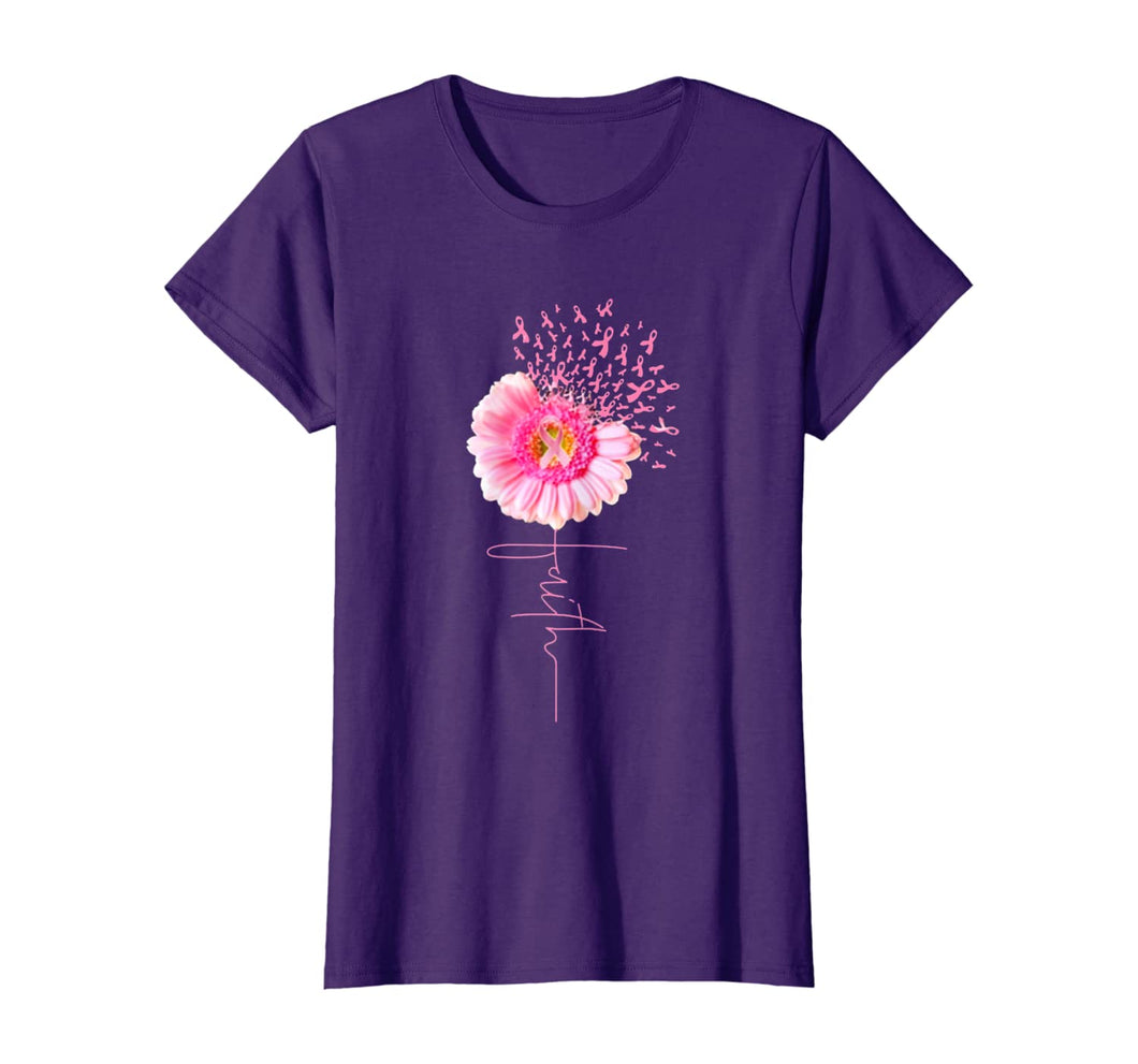 Pink Ribbon Daisy Faith - Breast Cancer T Shirt T-Shirt
