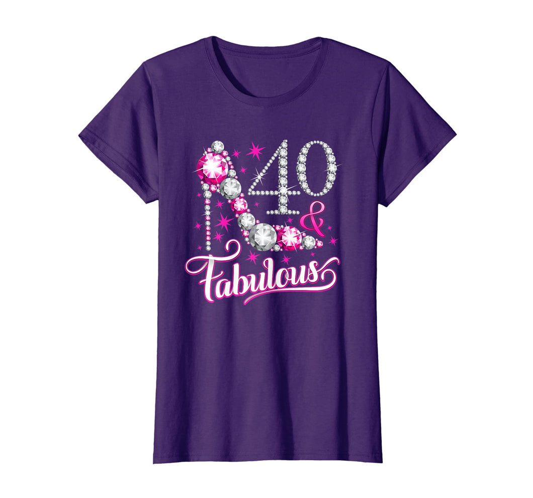 40 & Fabulous T-shirt. 40th Birthday t shirt for women.