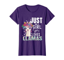 Load image into Gallery viewer, Just A Girl Who Loves Llamas T Shirt Heart Love Girl Gift
