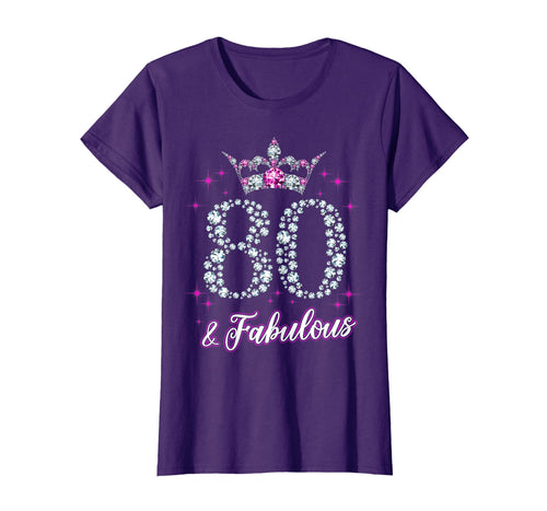 Womens 80 And Fabulous 1939 80Th Birthday Gift T-Shirt