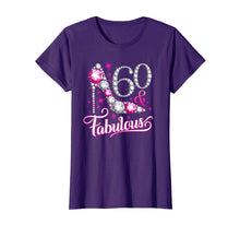 Load image into Gallery viewer, 60 Birthday T-shirt. Sixty and Fabulous tshirt for ladies.
