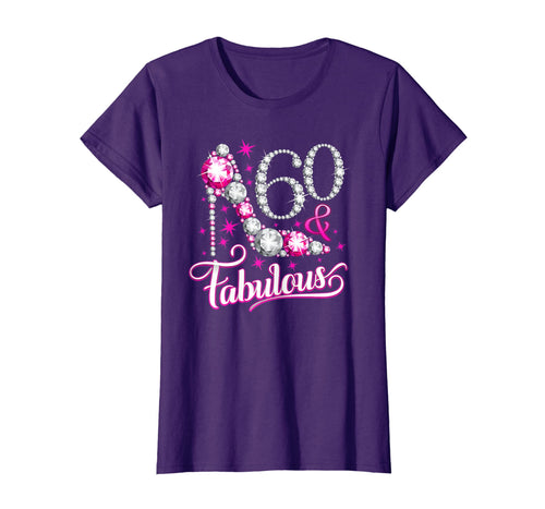 60 Birthday T-shirt. Sixty and Fabulous tshirt for ladies.
