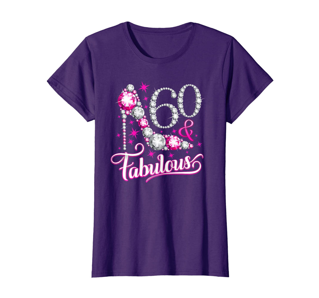 60 Birthday T-shirt. Sixty and Fabulous tshirt for ladies.