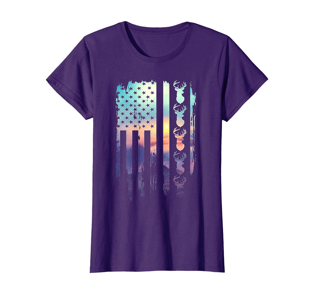 Deer Hunting And America Flag TShirt Hunting Lover Gift