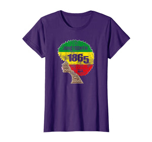 Juneteenth African American Flag Melanin Afro Artwork Women T-Shirt