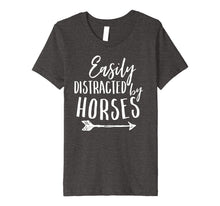 Load image into Gallery viewer, Easily Distracted By Horses Funny Horse Girl Stable Shirt
