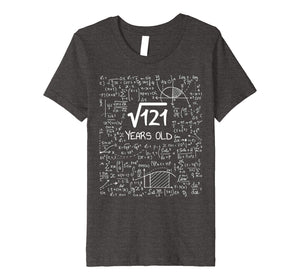 Kids Square Root of 121: 11 Years Old, 11th Birthday T Shirt