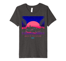 Load image into Gallery viewer, Back To The Future 1985 Neon Delorean Sunset Premium T-Shirt
