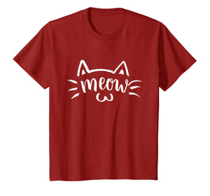 Kawaii Kitty Cat Meow Face Brush Letter Tshirt